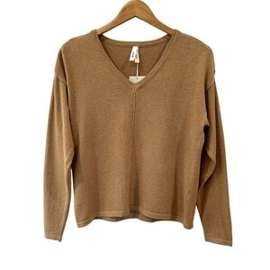 Pact organic cotton classic fine knit relaxed sweater XS sesame heather NWT